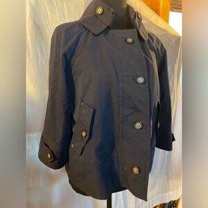 Nautica Jacket Navy Blue Women’s size Medium Button Up Collared EUC